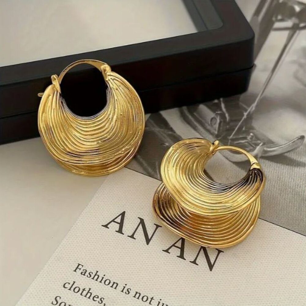 Private Label Gold Layered Hoop Earrings